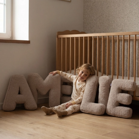 Cojín Letra Bouclé Personalizado Infantil | YELOCAI