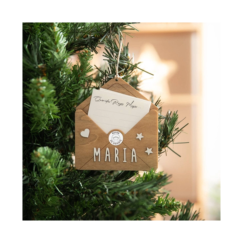 Sobre de Madera Personalizado para la Carta de Navidad