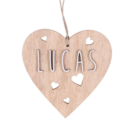 Corazón de Madera Personalizado con Nombre | YELOCAI