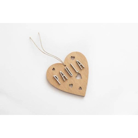 Corazón de Madera Personalizado con Nombre | YELOCAI