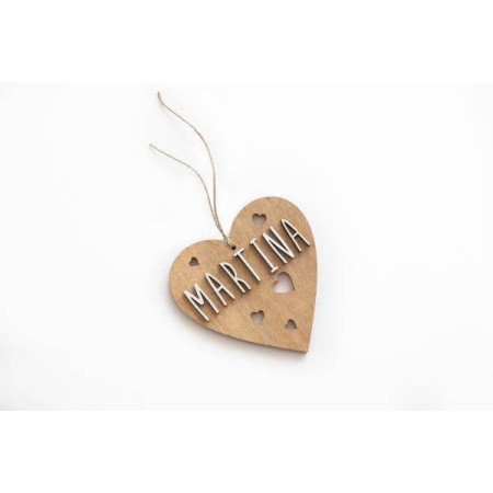 Corazón de Madera Personalizado con Nombre | YELOCAI