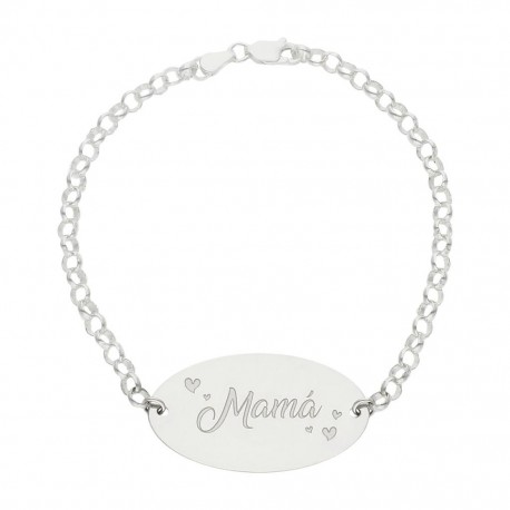 PULSERA MAMA PLATA 925MM