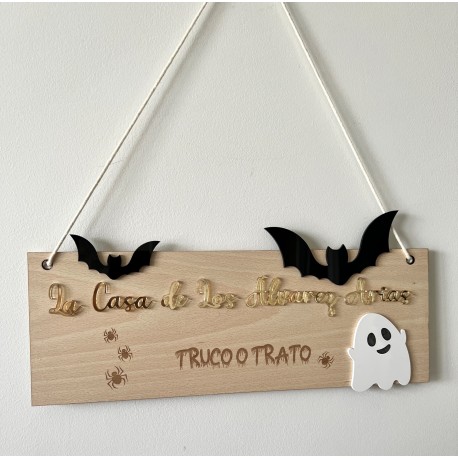 Letrero puerta personalizado Halloween