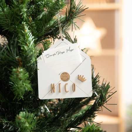 Sobre de Madera Personalizado para la Carta de Navidad