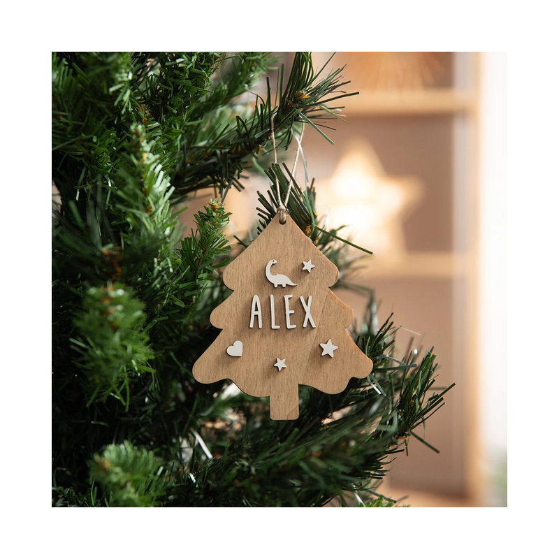 Árbol de Navidad de Madera Personalizado | Adorno con Nombre