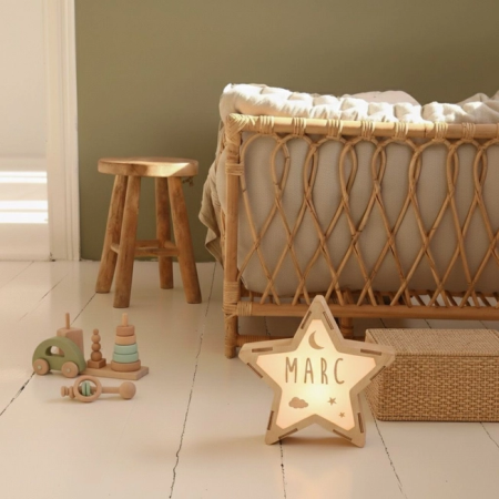 Lámpara Estrella de Madera Personalizada con Nombre